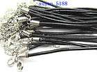 LOTS 100 real leather Black necklace cord 45cm 100.45B