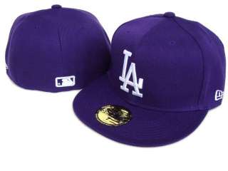   35 Fitted MLB Hat LOS ANGELES DODGERS Purple Cap LA 5950  