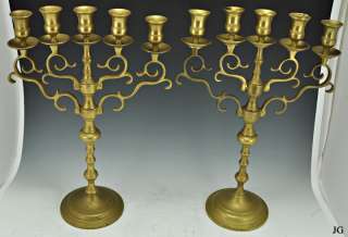 Judaica Brass Candelabras Chinese/Eastern European  