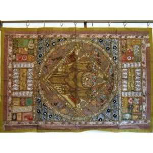   ANTIQUE INDIAN WALL HANGING TAPESTRY HOUSE DECOR THROW