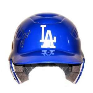 Steve Sax Autographed LA Dodgers Baseball Full Size Helmet 