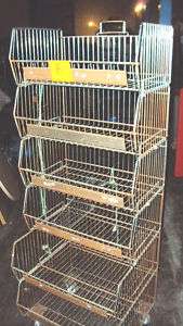 METAL STACKING STORE BASKETS ( 6 ) ROLLING CHROME (B)  