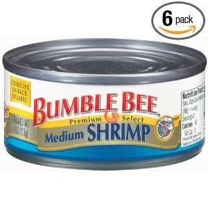 Bumble Bee Shrimp Regular Medium, 4 Ounce Can (Pack of 6)