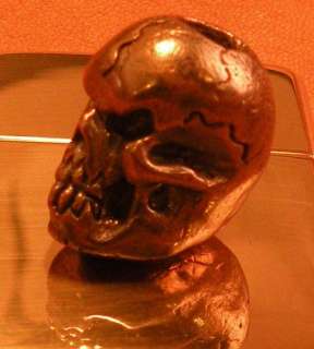 Solid Bronze Skull Bead. Man Sized Bead for Custom Knives. Paracord 