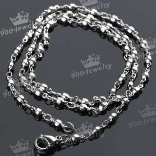   Bead Link Chain Fashion Necklace Lobster Clasp Classic Jewelry  