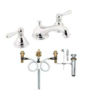 Moen T6105 9000 Kingsley Two Handle Low Arc Bathroom Faucet with Valve 