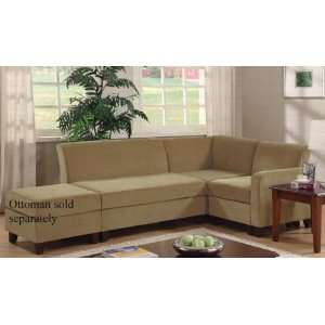  Sectional Sofa with Wooden Legs Cocoa Velvet