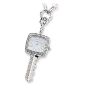   Charles Hubert Stainless Steel White Dial Pendant Watch Jewelry
