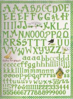 Susan Branch Stickers Green Alphabet Numbers Birds  