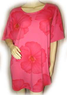 Womens PINK RED ROSE Floral Flowers Printed T shirt Sleepwear TOP 