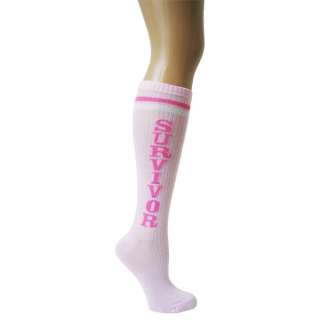 PINK RIBBON BREAST CANCER RELAY FOR LIFE KNEE SOCKS NEW  