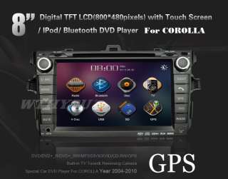 NEW 8 HD LCD CAR DVD PLAYER GPS TV BT TOYOTA COROLLA  