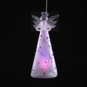   Frosted Glass Angel with Heart Christmas Ornaments 6