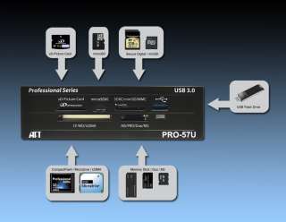 Atech Flash Pro 57U USB 3.0 Internal Flash Memory Card Reader for 5.25 