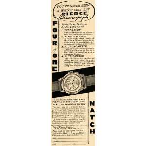 1938 Ad Pierce Watch Co. Chronograph Jewelry New York 