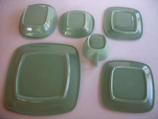 Vintage Harmony House Talk of Town Melmac Green Dishes 6 piece Place 