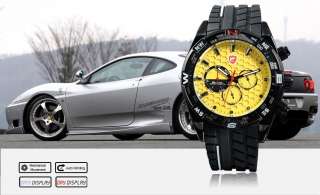 SHARK Luxury Automatic Mechanical Date Day Yellow Men F1 Sports Wrist 