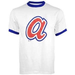  Majestic Atlanta Braves White Ringer Cooperstown Collection 