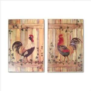 Southern Enterprises Set of Two Rooster Plaques 