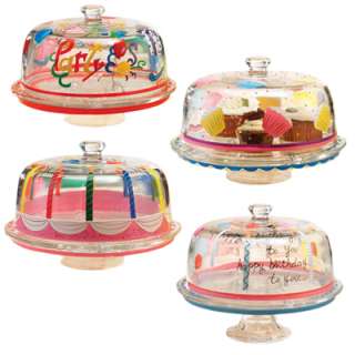 Party Glass Pedestal Cake Plate with Dome in 3 Styles  