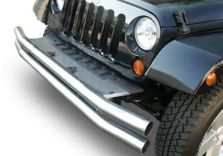 Front Double Tube Bumper Stainless Jeep Wrangler 87 95 YJ 97 06 TJ 76 