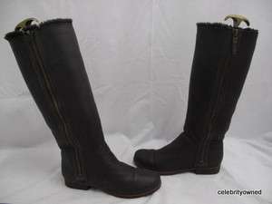 Modern Vintage Brown Soft Leather Zip Up Boots 39.5  