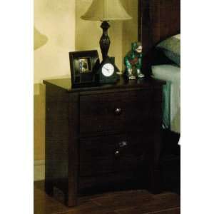 Nightstand Contemporary Style in Brown Finish