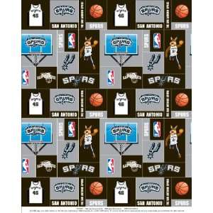 NBA San Antonio Spurs Basketball Print Fleece Fabric By the yard 