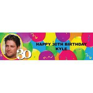  Party Birthday 30   Personalized Photo Banner Standard 18 