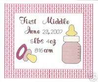 BIRTH ANNOUNCEMENT CROSS STITCH PATTERN counted  