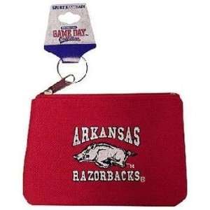  University Of Arkansas Keychain Coin Purse Divided Case 