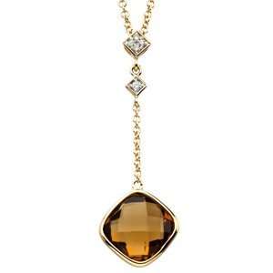   Quartz And Diamond Necklace Diamond quality AA (I1 clarity, G I color