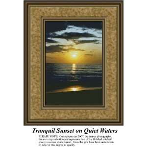  Tranquil Sunset on Quiet Waters, Counted Cross Stitch 
