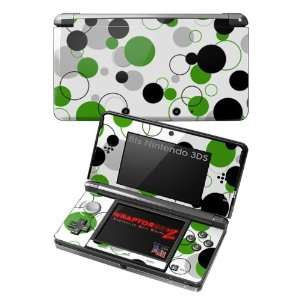 Nintendo 3DS Skin   Lots of Dots Green on White