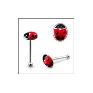  Hand Painted Ladybug Ball End Nose Pin Piercing Jewelry Jewelry