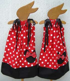 NEW TWINS/TWO Minnie Mouse Disney Pillowcase Dresses Size 4 12Y SALE 
