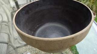 Antique Salt Glazed Pottery Stoneware Crock Bowl w/ Handle Late 1800s 