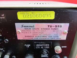 You are viewing a used Vintage Sansui TU 555 Stereophonic Tuner