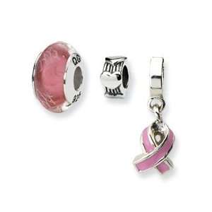   Silver Reflections Breast Cancer Awareness Boxed Bead Set Jewelry