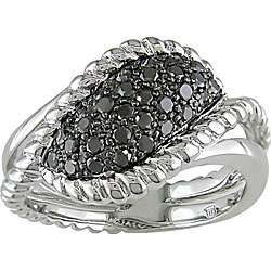Sterling Silver 1/2ct TDW Black Diamond Ring  
