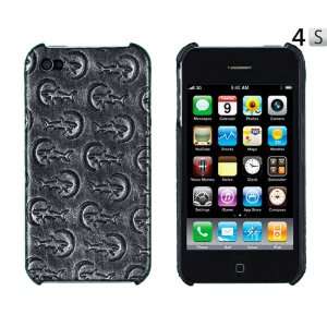  Grey Shark Embossed Leather Like Case for Apple iPhone 4 
