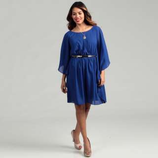 Eliza J Womens Cobalt Blue Flutter Sleeve Dress  