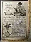 1912 paper ad manning bowman co alcohol gas stove chafing