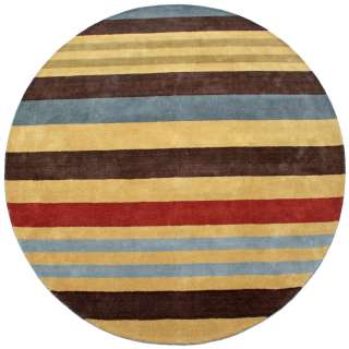 Hand tufted Cosmo Striped Wool Rug (8 Round)  