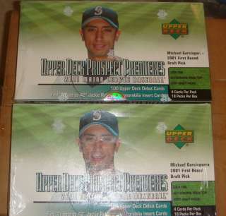 2001 Upper Deck Prospect Baseball Sealed Hobby Box Lot of 2  