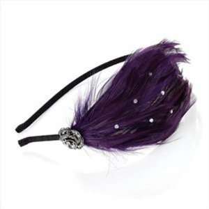  Purple Crystal Plume Feather Headband/Fascinator AJ22375 