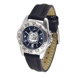Connecticut Huskies NCAA AnoChrome Sport Ladies Watch (Leather Band 