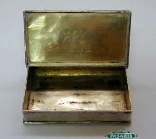 Continental Silver Table Book Shape Snuff Pill Box 1825  
