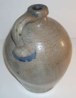 Antique Ovoid Stoneware Jug with Blue Marks  