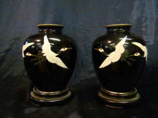 Goregous Pair of Antique Japanese Cloisonne Vases  